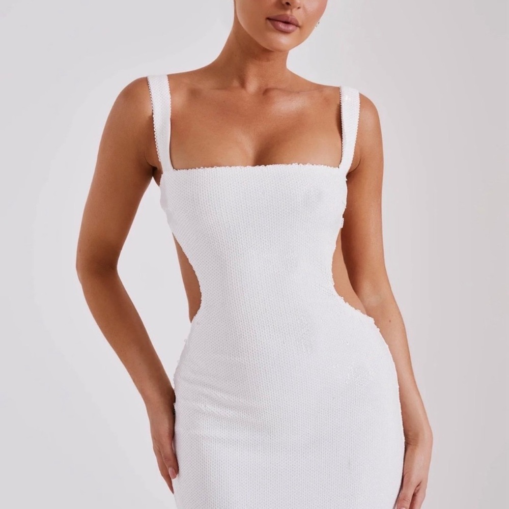 Adoria Sequin White Dress